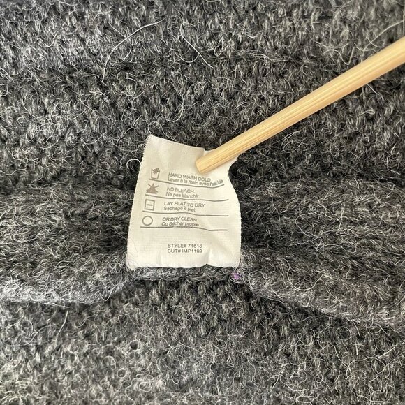 Vince Cardigan Long Line Sweater Wool Alpaca S Gray Chunky Cable Knit Pockets - Picture 6 of 9
